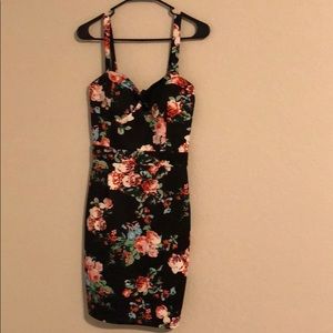 Justfab black floral dress